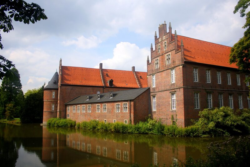 Brick castle with moat