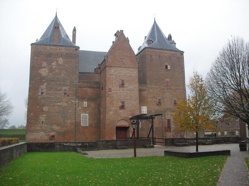 Brick Castle with Towers — Brown, Overcast