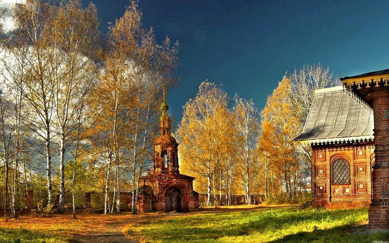 Brick Chapel in Autumn