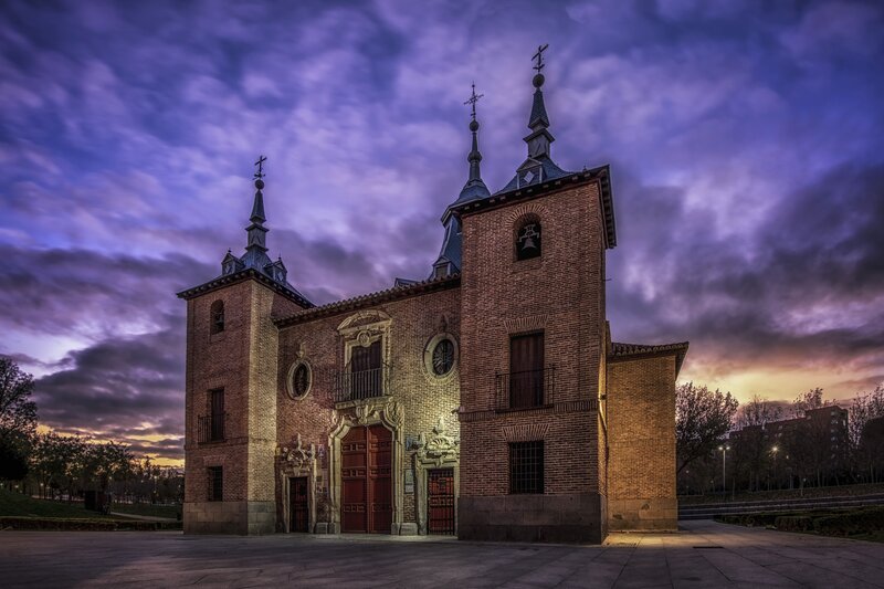 Brick Church Building — Purple