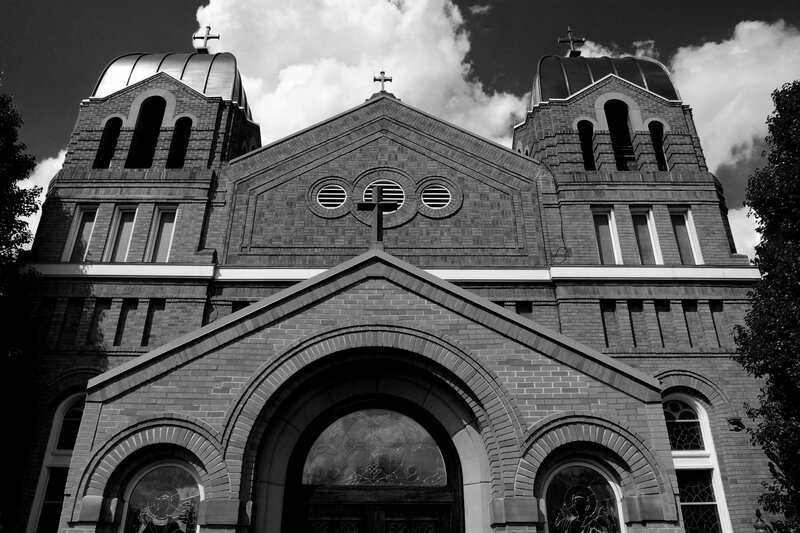Brick Church Facade — Black