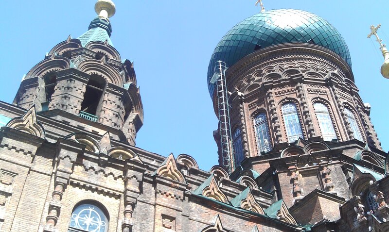 Brick Church with Domes — Brown, Serene