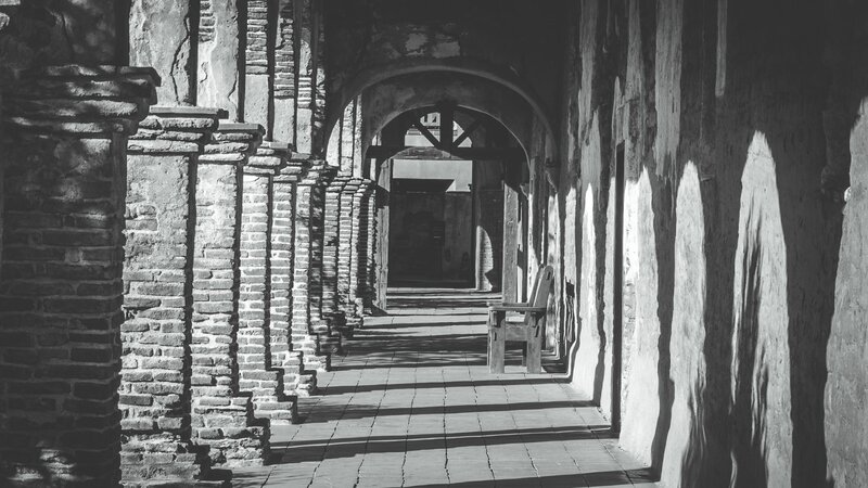 Brick Colonnade Corridor