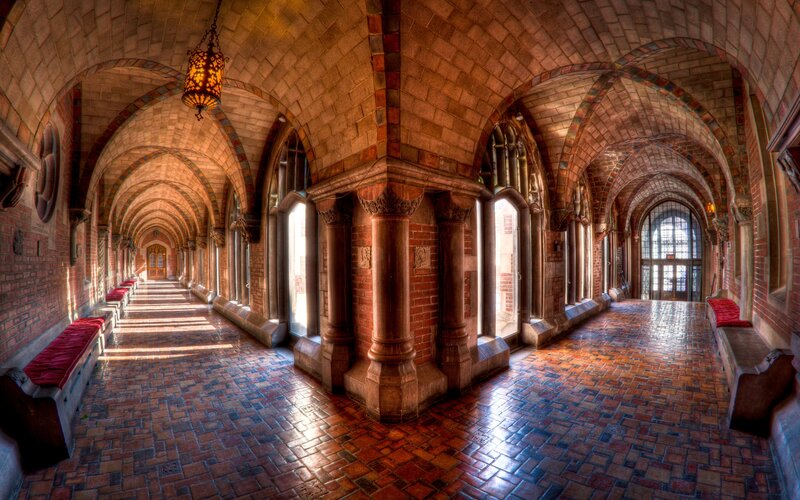 Brick Corridor with Arches — Red