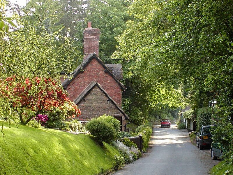 Brick Cottage on a Village Road