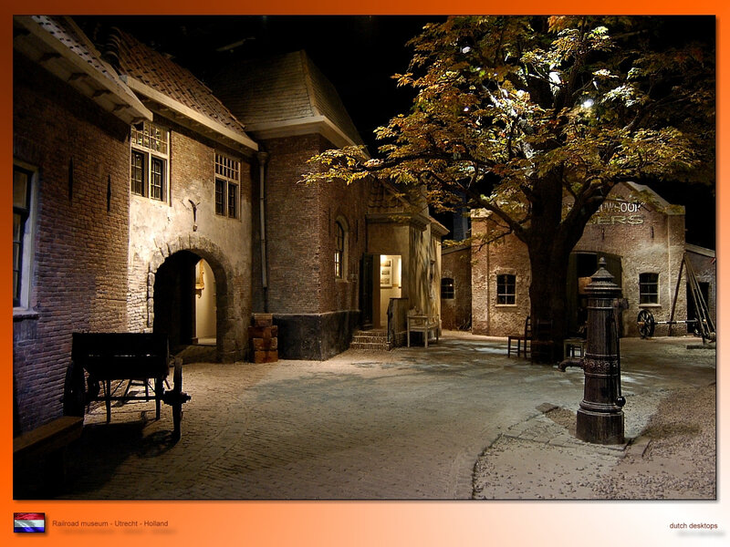 Brick Courtyard at Night