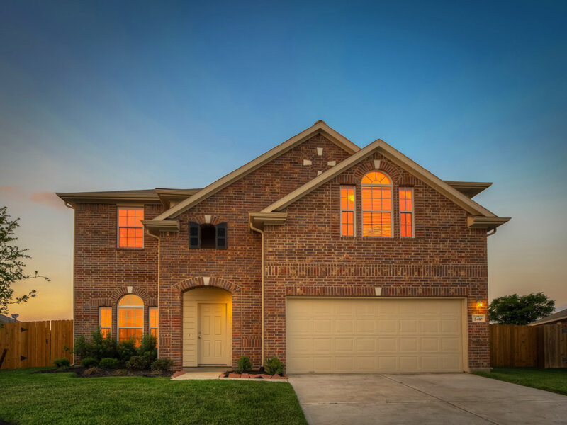 Brick House at Dusk — Blue