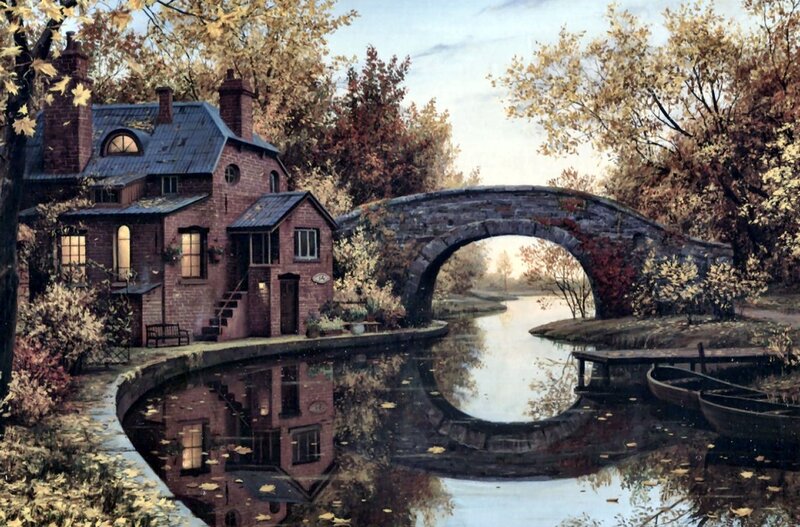 Brick House by Canal — Brown, Serene