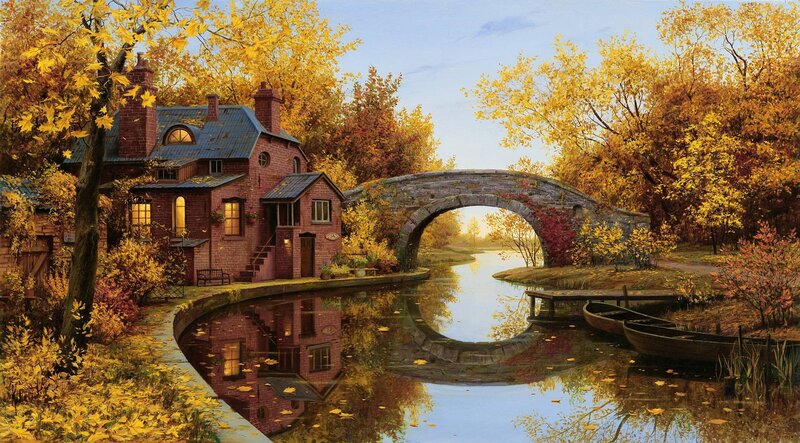 Brick House by Canal — Yellow