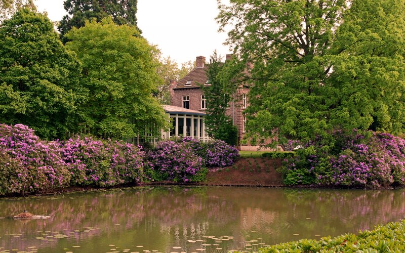 Brick House by Pond — Green