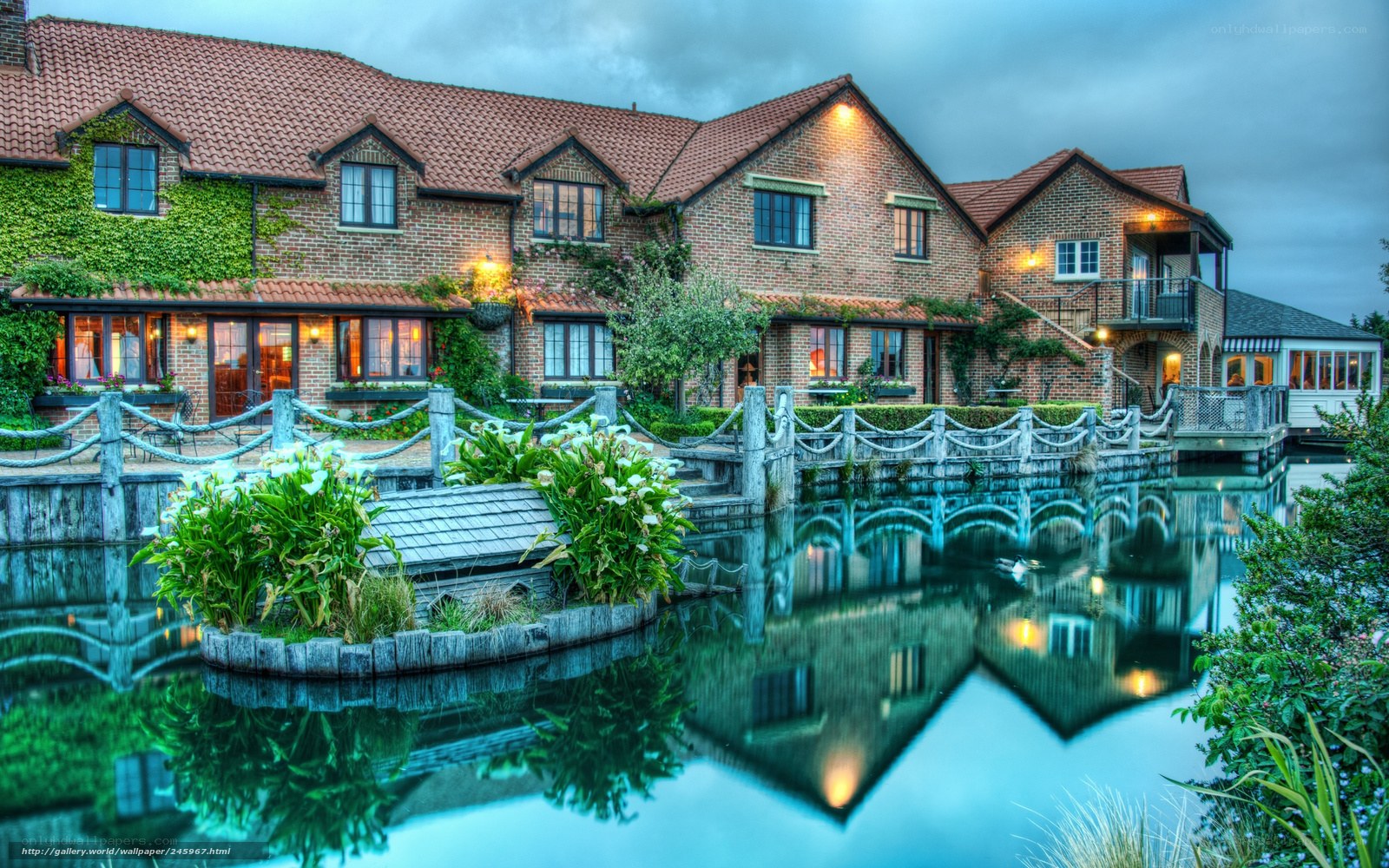 Brick house by the water