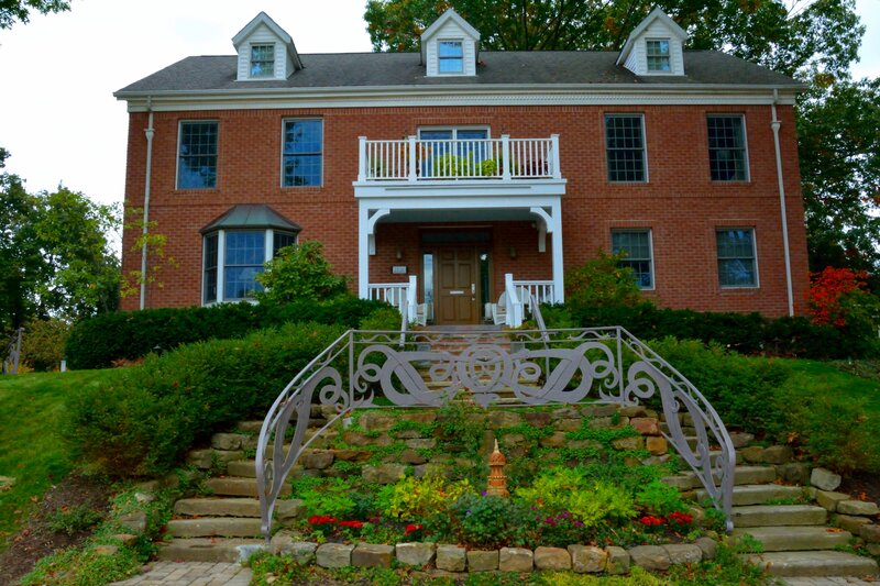 Brick House with Balcony — Red