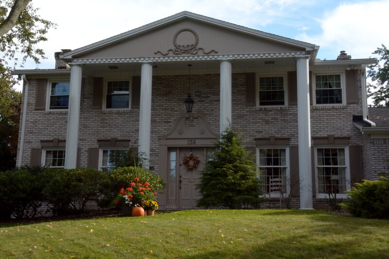 Brick House with Columns — Gray