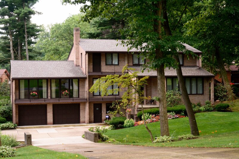 Brick House with Garage — Green