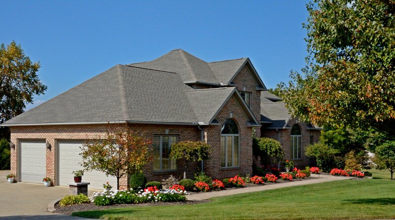Brick House with Garden — Brown