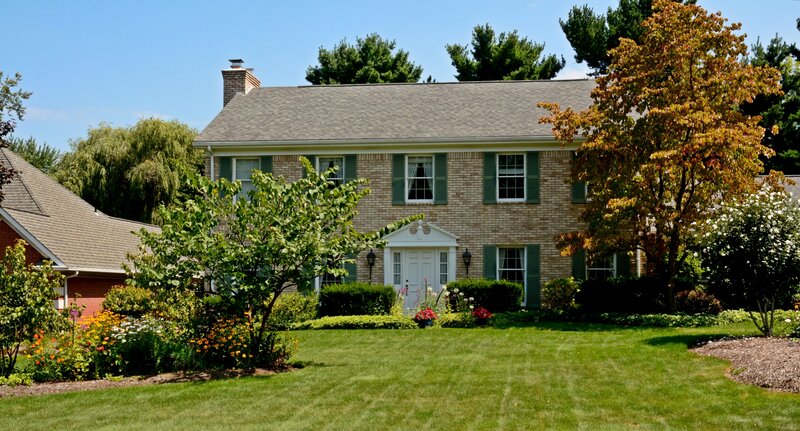 Brick House with Garden — Green, Serene, Summer