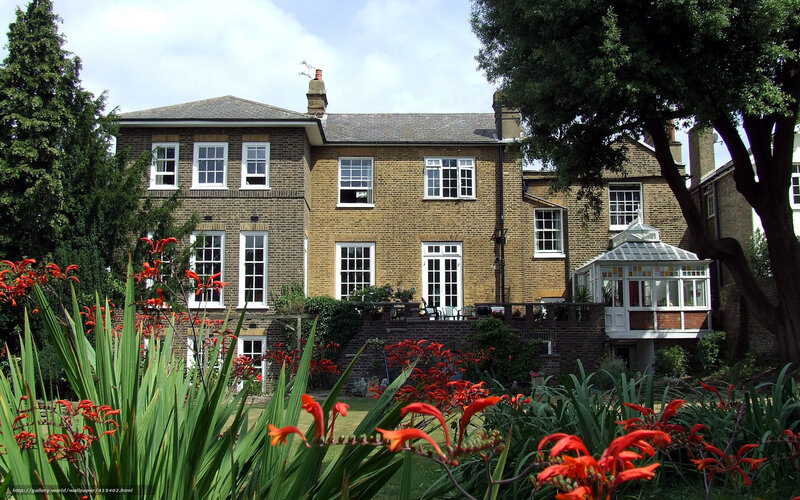 Brick house with garden