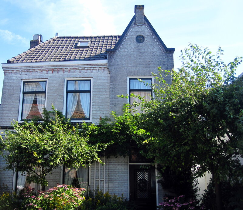 Brick House with Garden — White