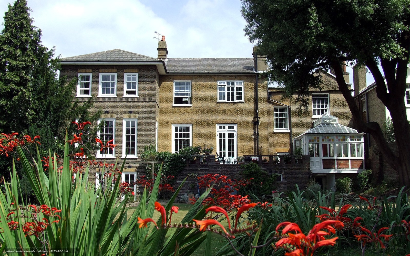 Brick house with garden