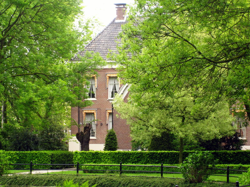 Brick House with Trees — Green
