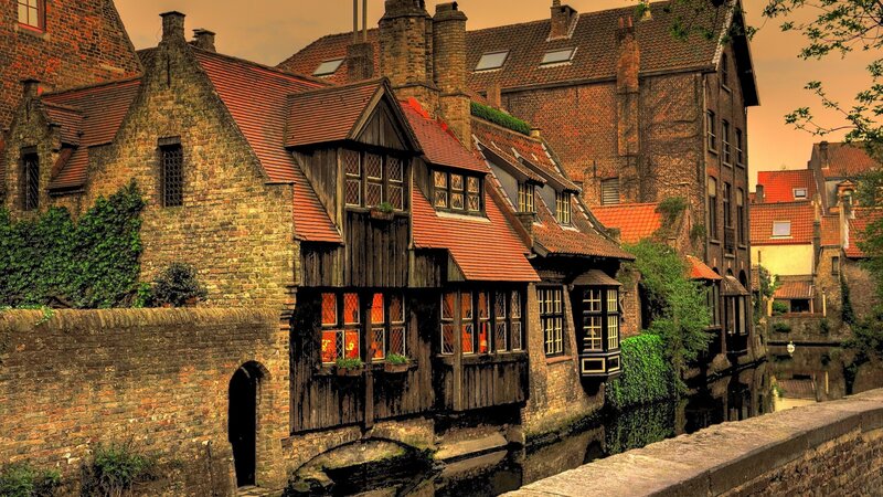 Brick Houses Along Canal
