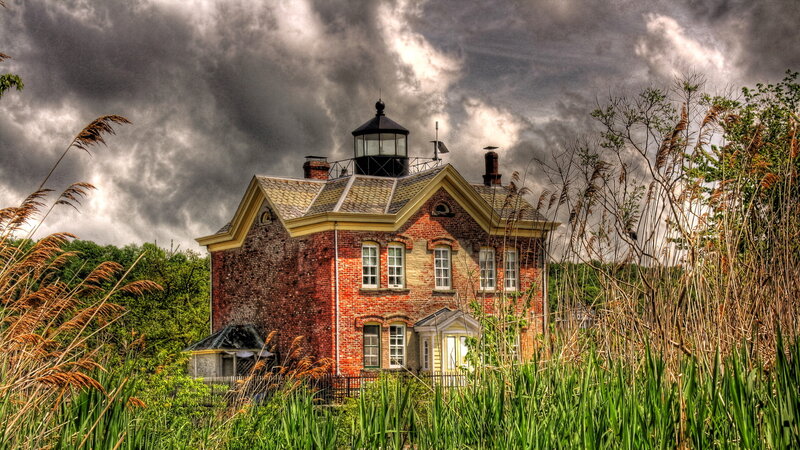 Brick Lighthouse Building — Red
