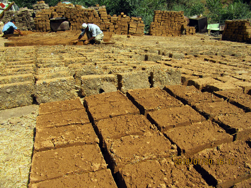 Brick-making in progress