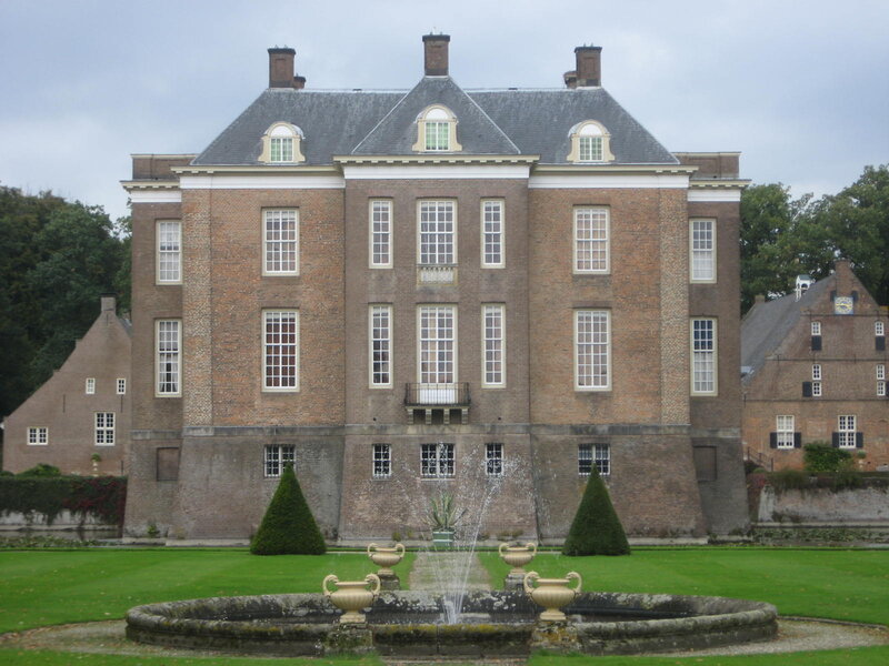 Brick Mansion with Fountain