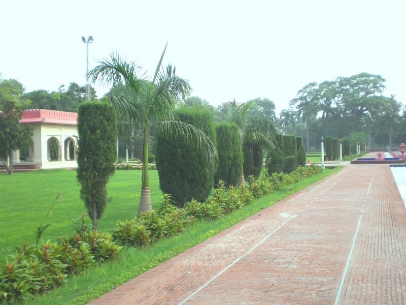 Brick path in a park
