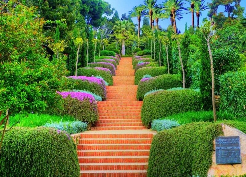 Brick Staircase in Garden — Green