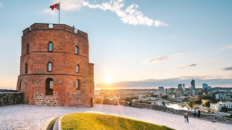 Brick Tower at Sunset