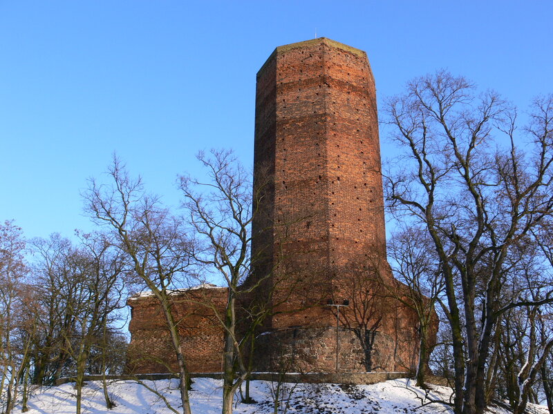 Brick Tower in Snow — Blue