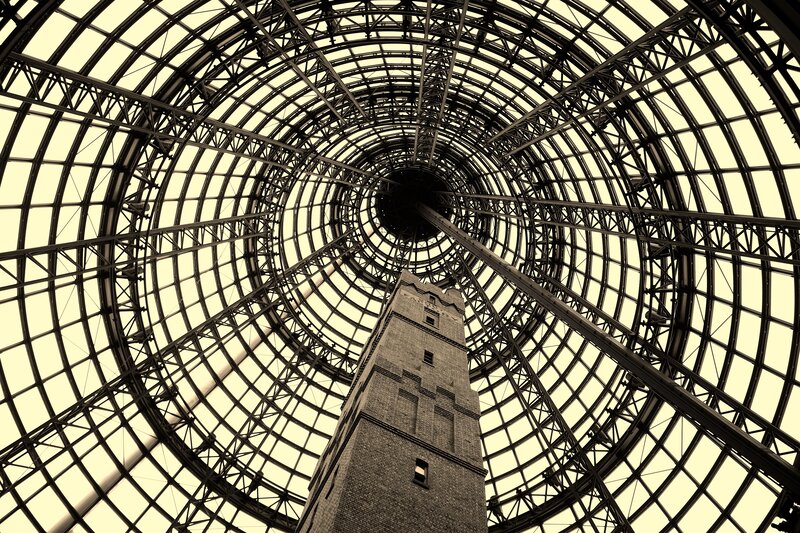 Brick Tower under Glass Dome — Black