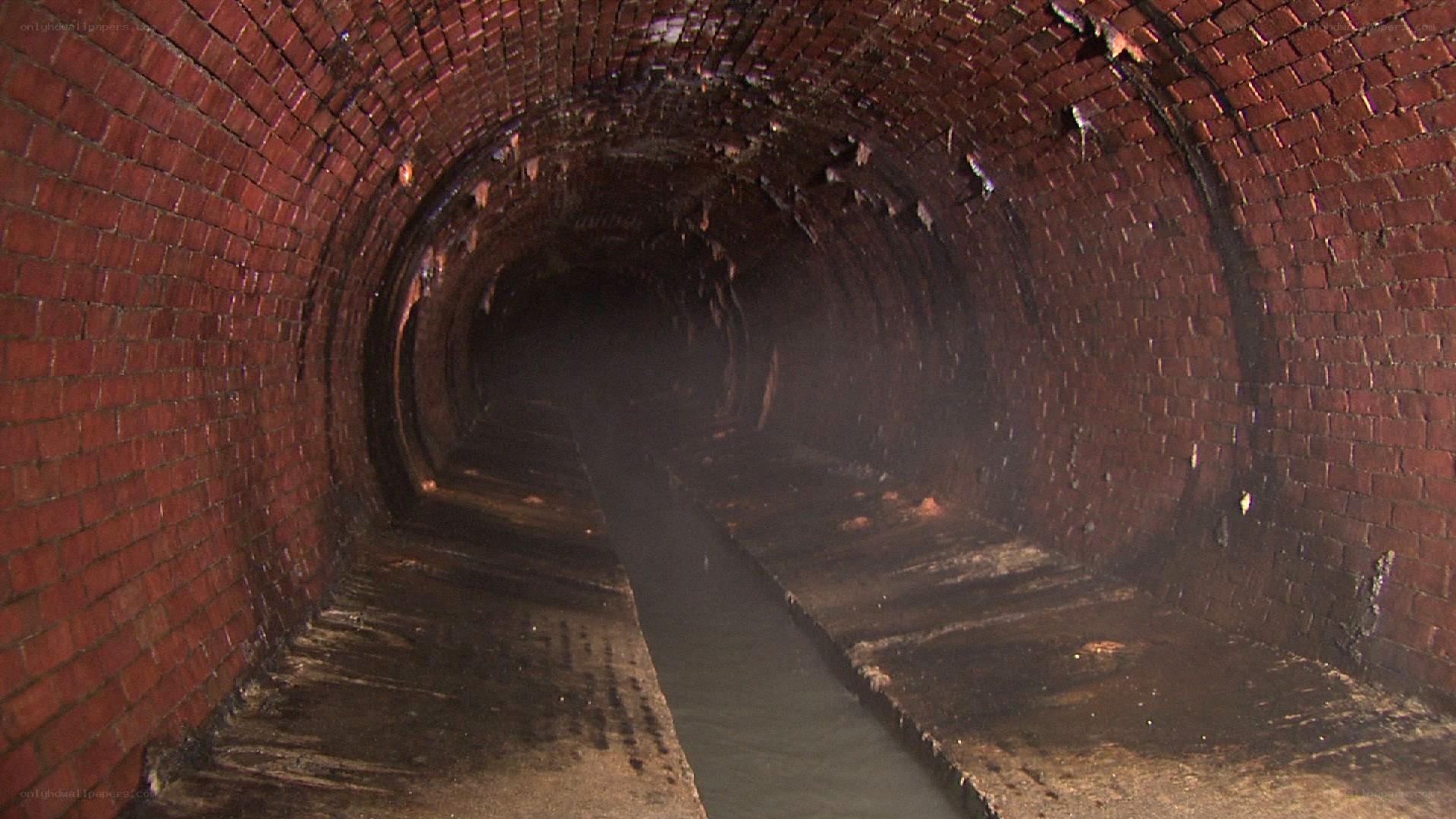 Brick tunnel with water channel