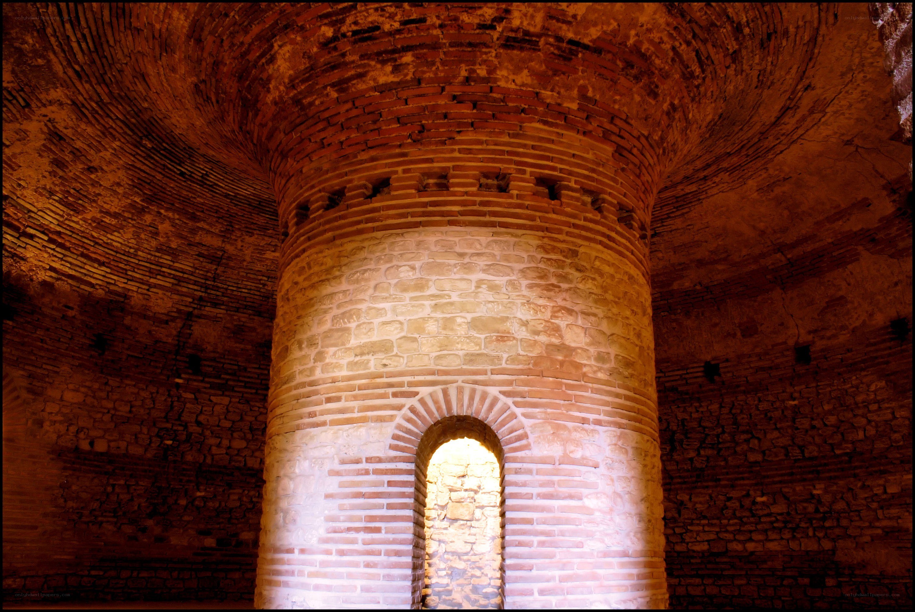 Brick vaulted chamber interior