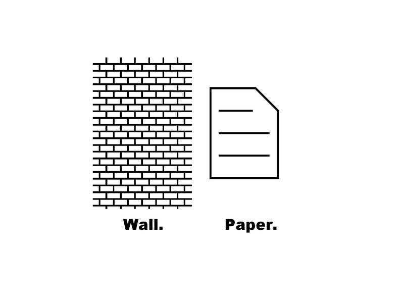 Brick wall and document icon