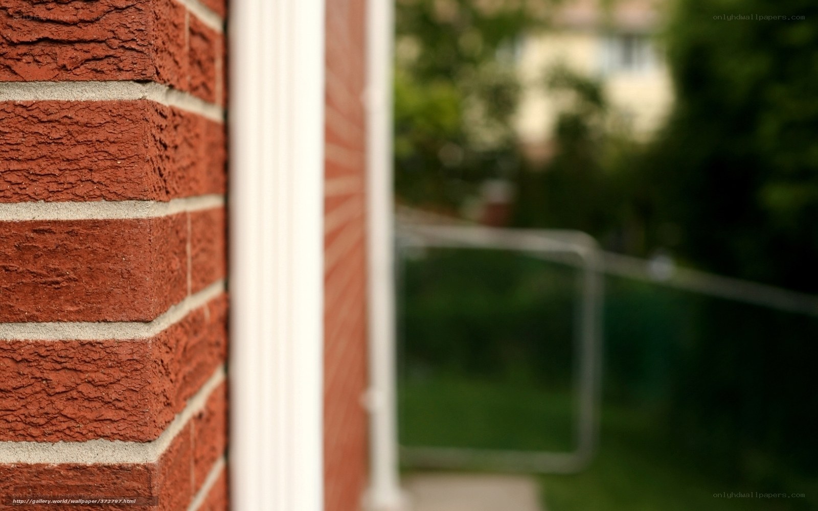 Brick wall and garden view
