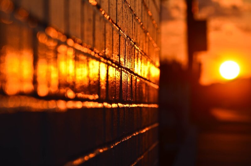 Brick Wall at Sunset