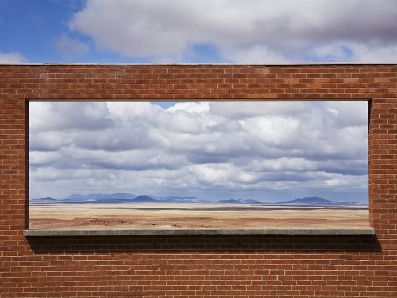 Brick wall framing desert view