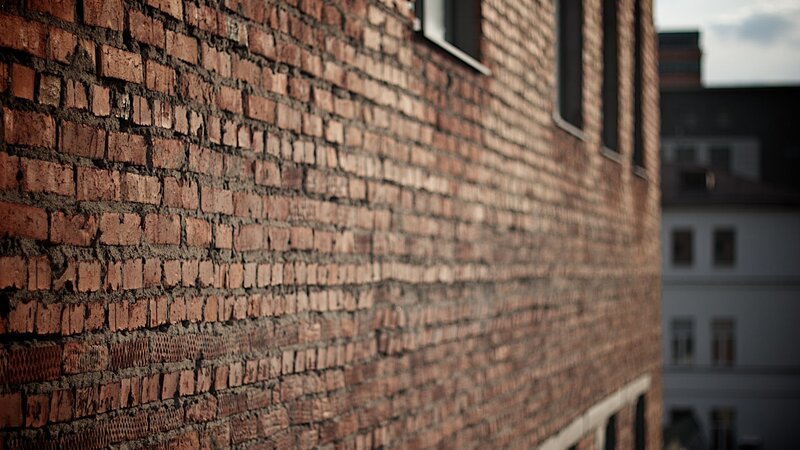 Brick wall in urban setting