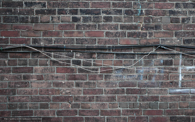 Brick wall with cables