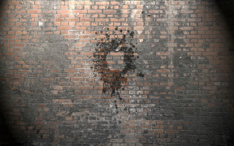 Brick Wall with Stain