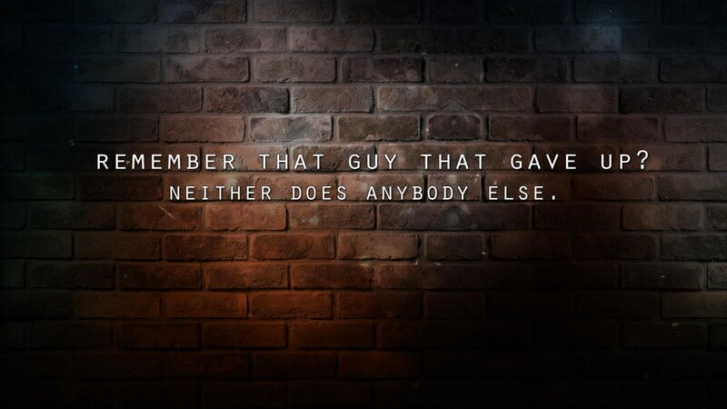 Brick Wall with Text — Brown