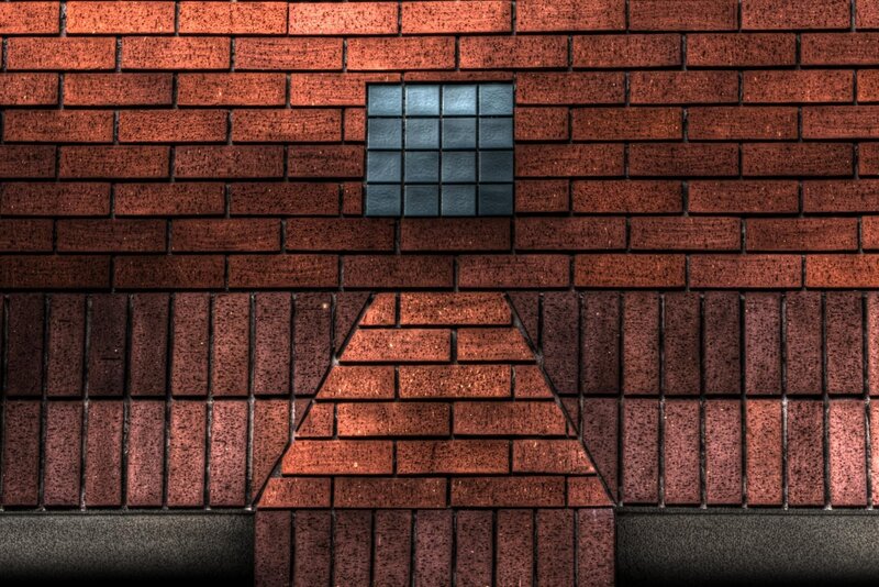 Brick Wall with Window — Red