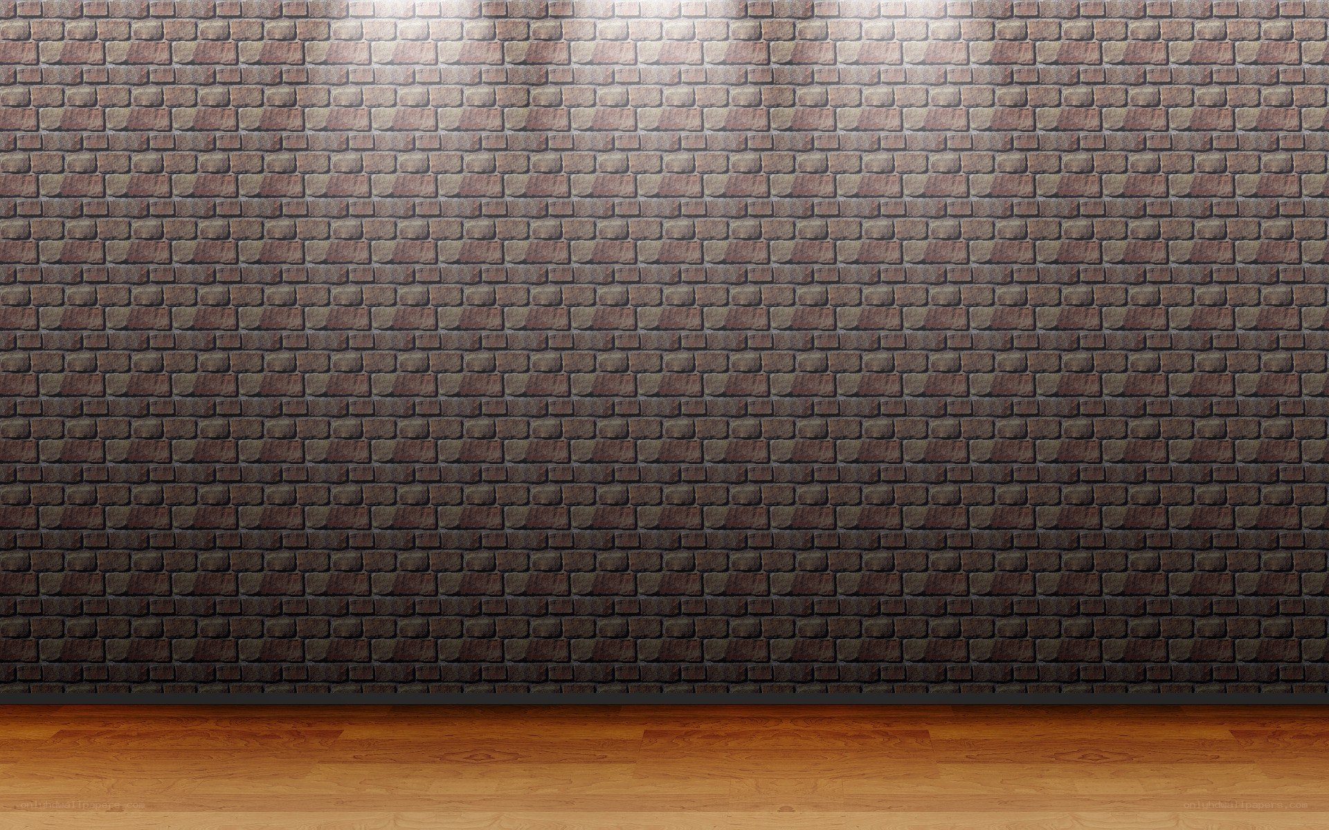 brick wall with wooden floor
