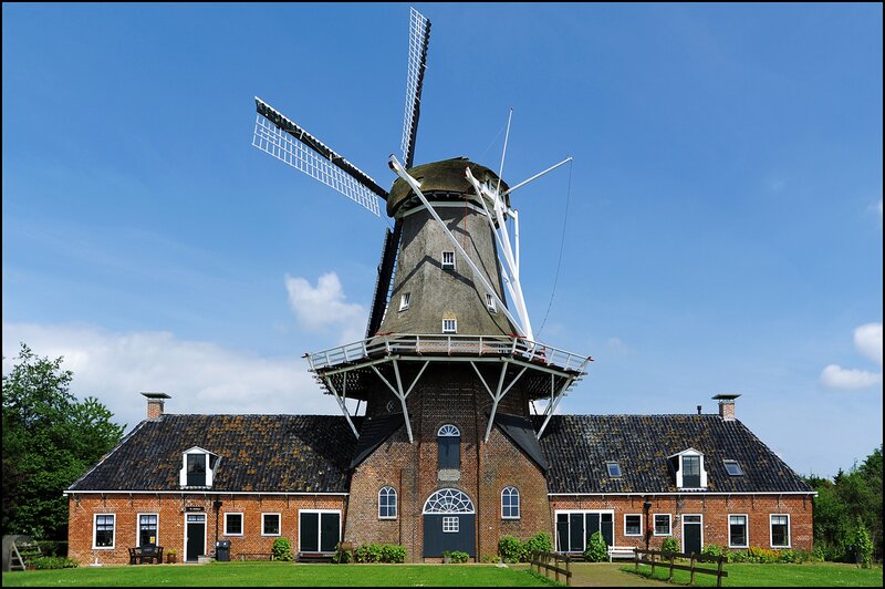 Brick Windmill Building — Blue