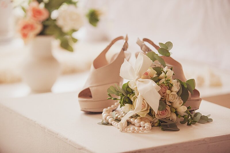 Bridal Bouquet and Shoes — Beige, Serene