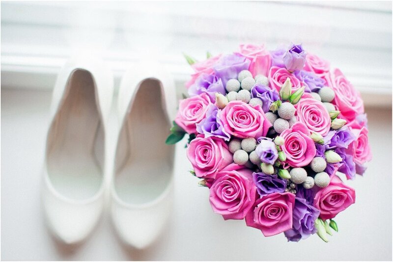 Bridal Bouquet and Shoes — Pink
