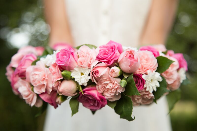 Bridal Bouquet of Roses — Pink, Serene, Afternoon