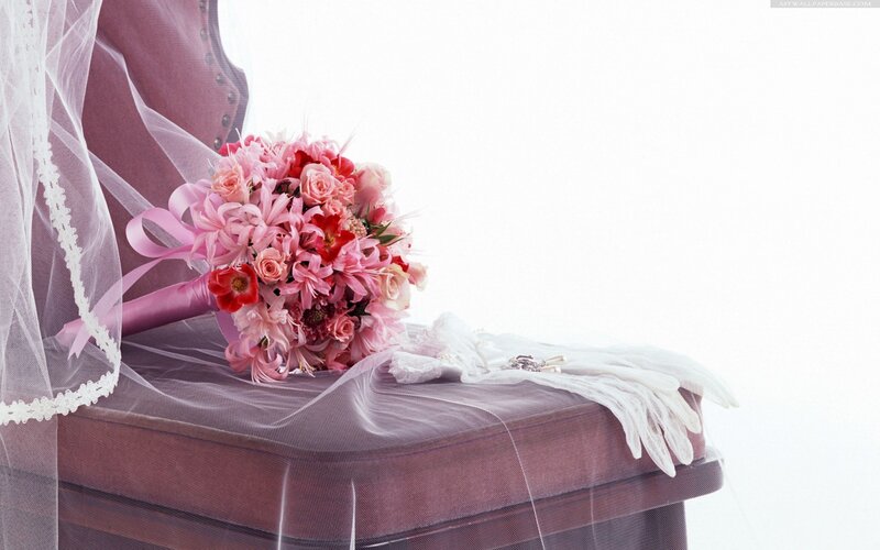 Bridal Bouquet on Chair